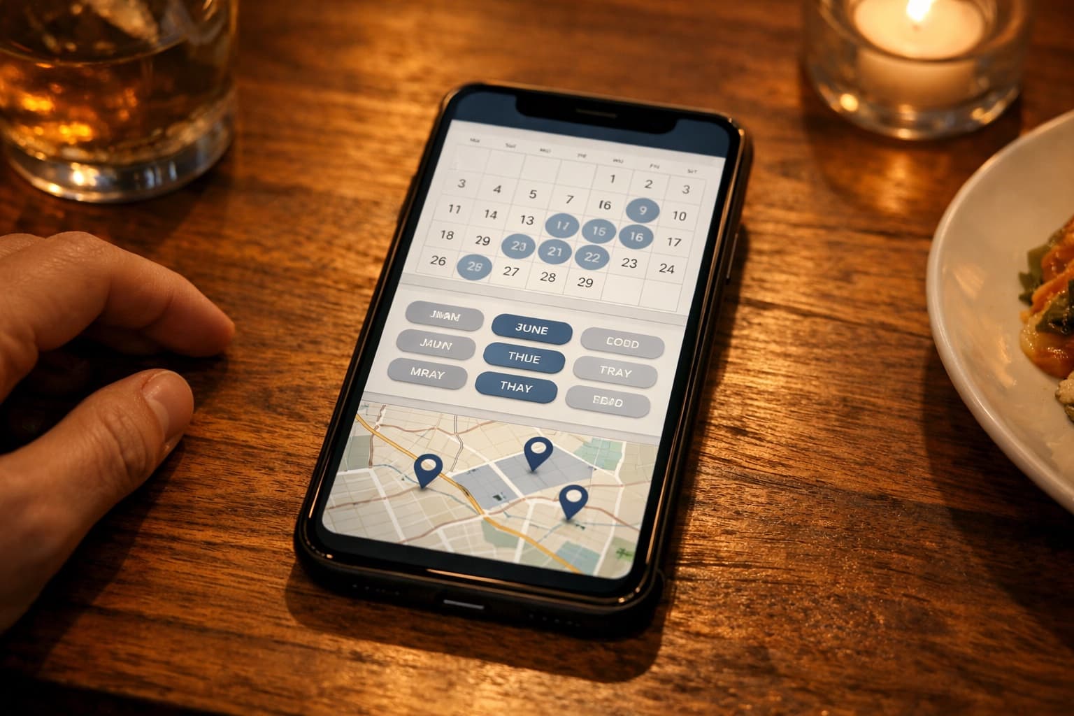 日程とエリア選択のイメージ